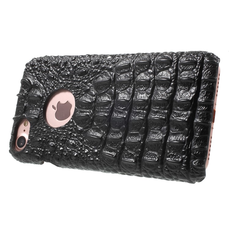 X-FITTED Crocodile Genuine Leather Coated PC Back Case for iPhone 7 4.7 - Black-3