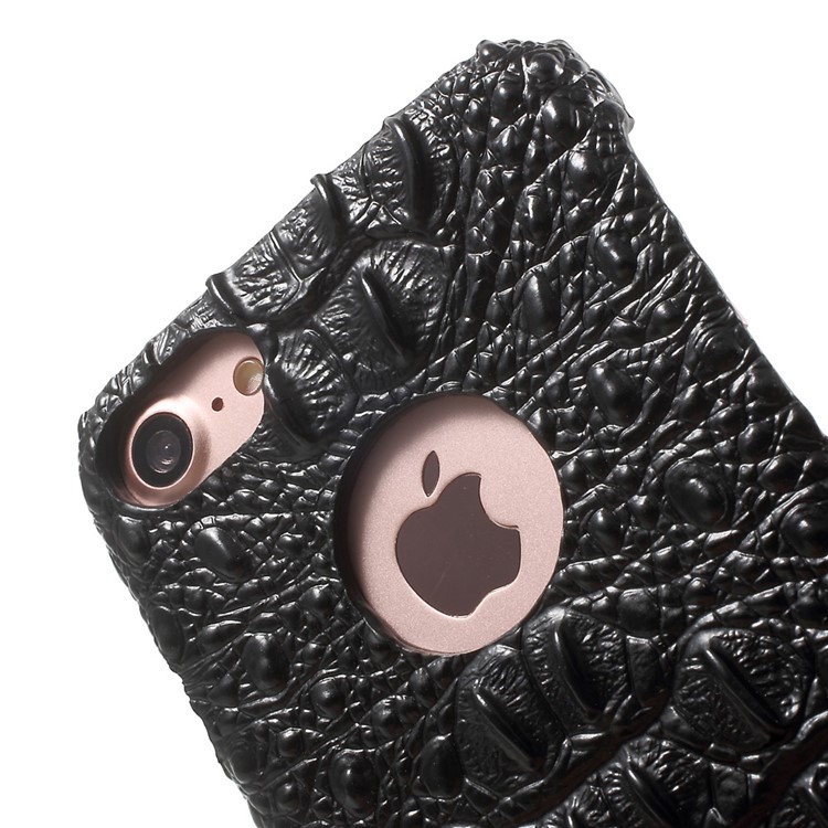 X-FITTED Crocodile Genuine Leather Coated PC Back Case for iPhone 7 4.7 - Black-5