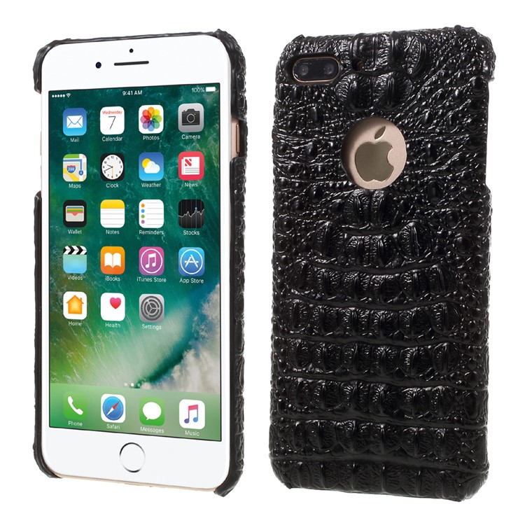 X-FITTED Crocodile Genuine Leather Coated Hard PC Case for iPhone 7 Plus - Black-1
