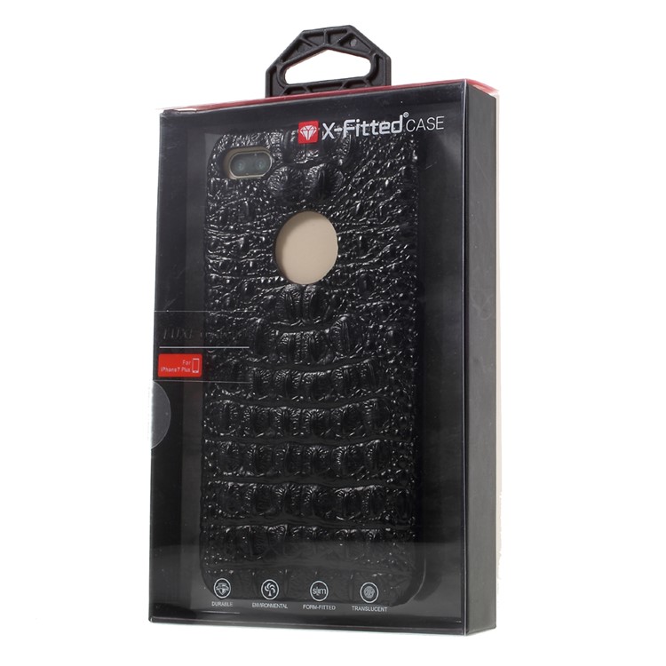 X-FITTED Crocodile Genuine Leather Coated Hard PC Case for iPhone 7 Plus - Black-6