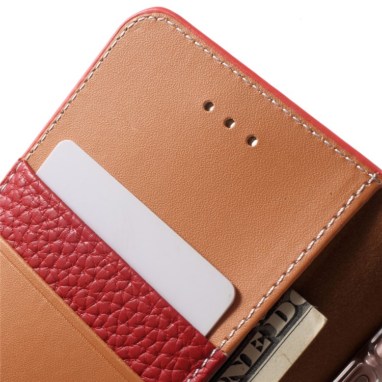 X-FITTED 3D Flowers Wallet Genuine Leather Case for iPhone 7 4.7 Inch - Red-5