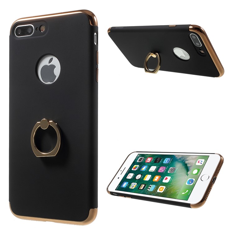 JOYROOM 3-Part Finger Holder Hard Cover for iPhone 7 Plus - Black-1