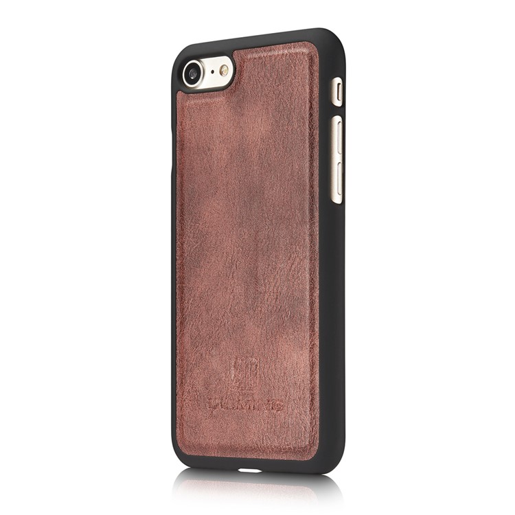 dg. MING para iPhone 7 Múltiples 12 ranuras para tarjetas Cartera de cuero dividida + PC cubierta - rojo-9