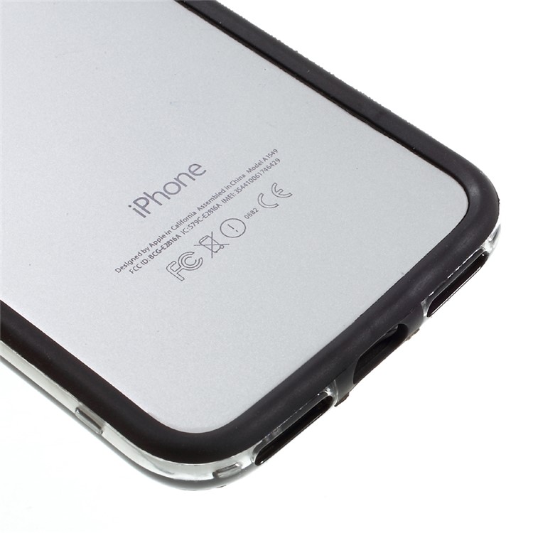 Transparent PC + TPU Bumper Case for iPhone 7 4.7 - Black-5