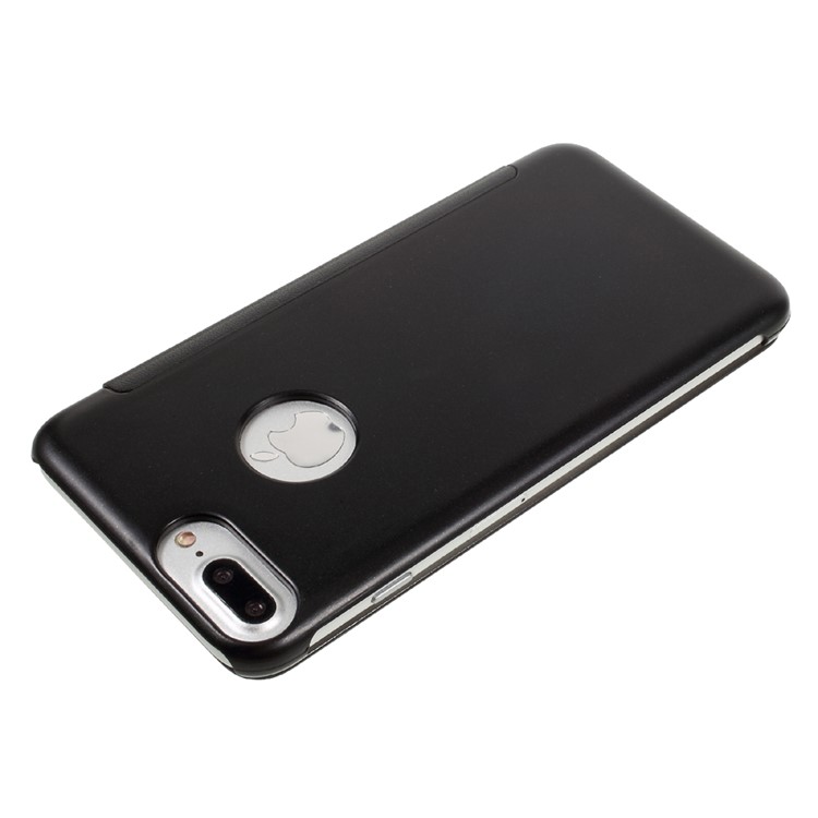 Translucent View Window Plastic Flip Case for iPhone 7 Plus - Black-4