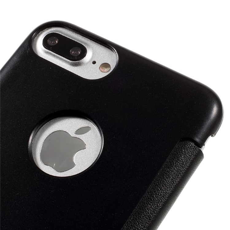 Translucent View Window Plastic Flip Case for iPhone 7 Plus - Black-7