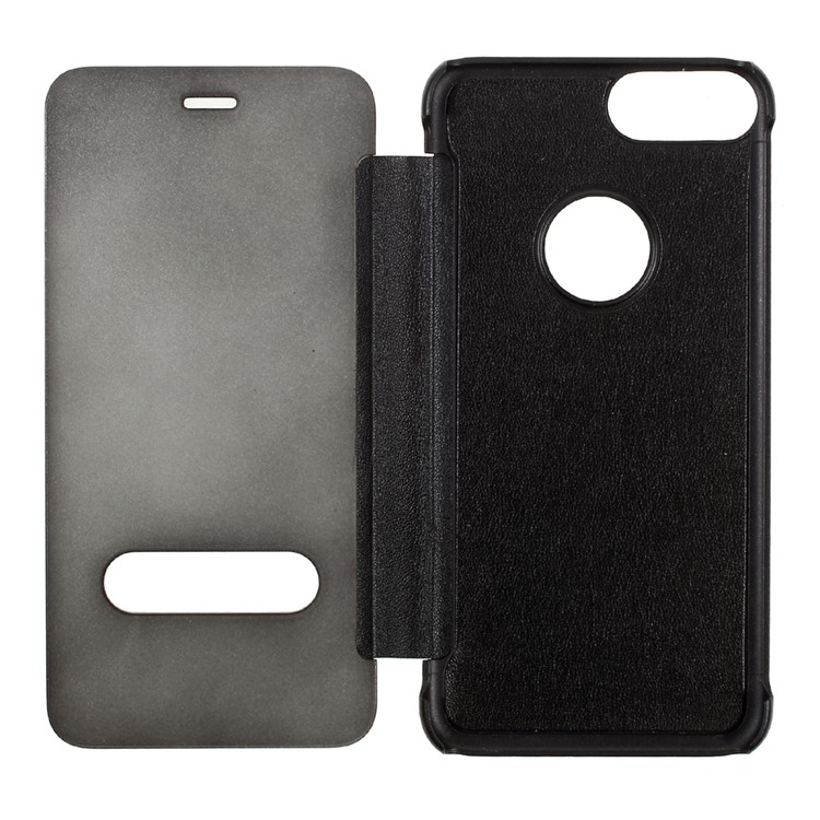 Translucent View Window Plastic Flip Case for iPhone 7 Plus - Black-9