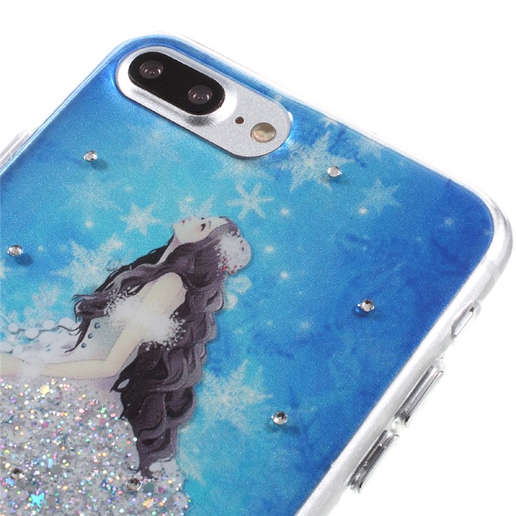 JOYROOM Angel Series Girl in Glittering Dress Pattern Crystal Decor TPU Case for iPhone 7 Plus 5.5 - White-4