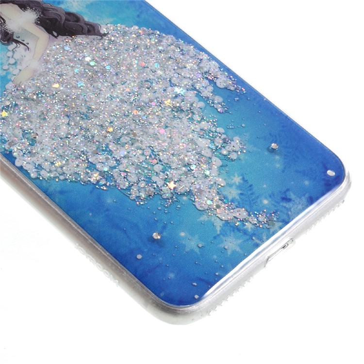JOYROOM Angel Series Girl in Glittering Dress Pattern Crystal Decor TPU Case for iPhone 7 Plus 5.5 - White-5