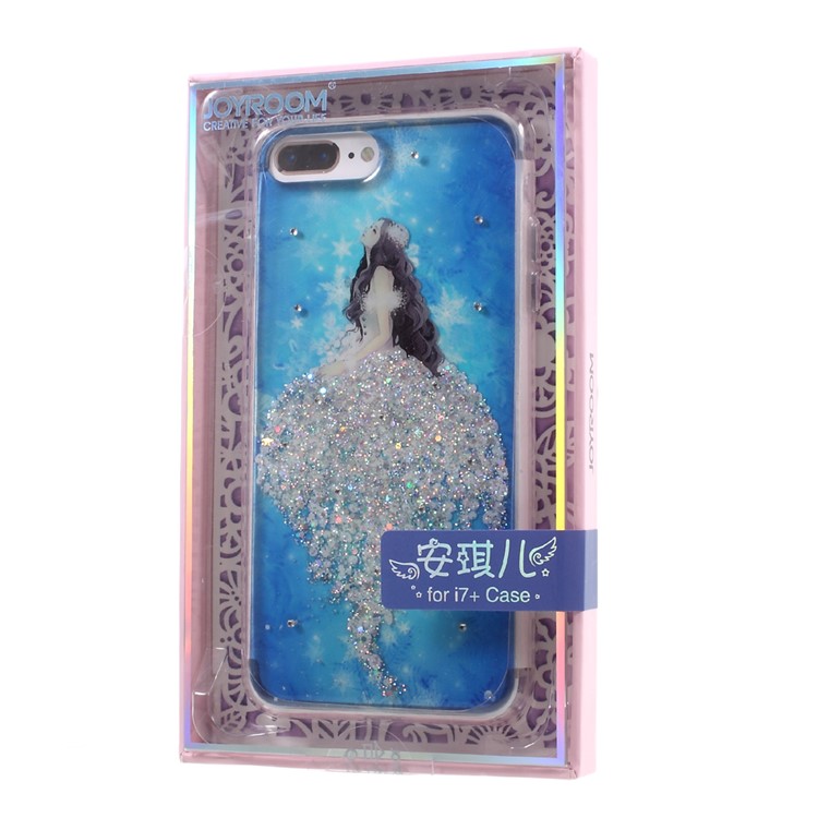 JOYROOM Angel Series Girl in Glittering Dress Pattern Crystal Decor TPU Case for iPhone 7 Plus 5.5 - White-7