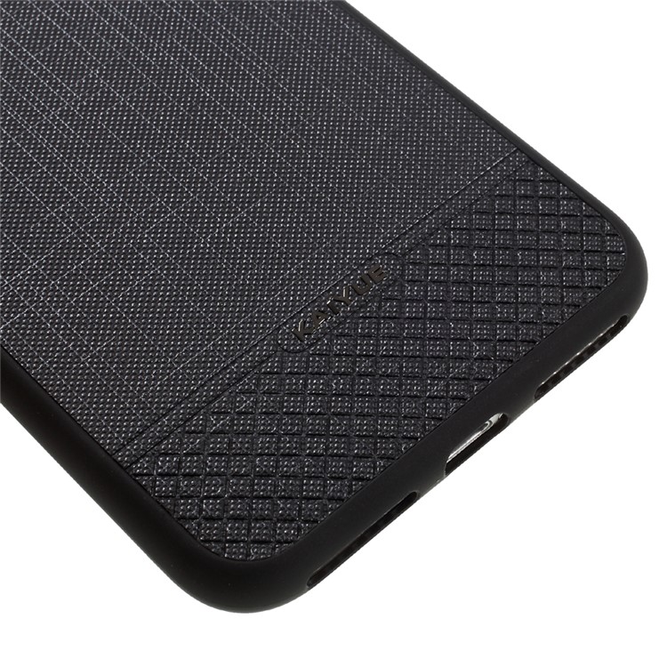 KAIYUE for iPhone 7 Plus Cloth Texture Leather Coated TPU Cover - Black-4