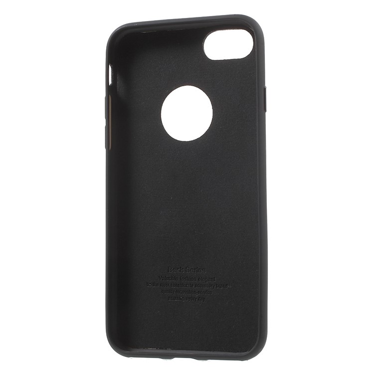 KAIYUE Cloth Texture Leather Coated Flexible TPU Back Case for iPhone 7 - Black-4