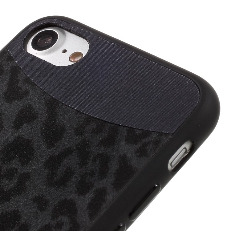 KAIYUE Leopard Texture Leather Coated TPU Case for iPhone 7 4.7 inch - Black-3