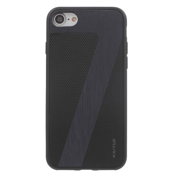 KAIYUE Number 7 Pattern Leather Coated Flexible TPU Phone Case for iPhone 7 - Black-1