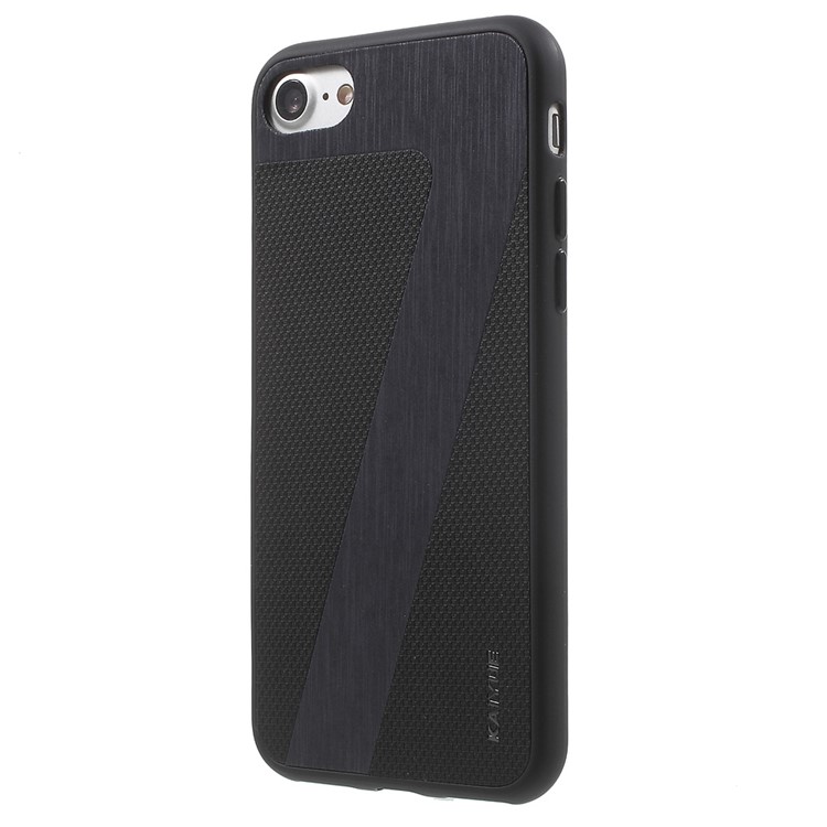 KAIYUE Number 7 Pattern Leather Coated Flexible TPU Phone Case for iPhone 7 - Black-2