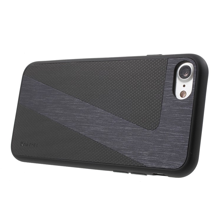 KAIYUE Number 7 Pattern Leather Coated Flexible TPU Phone Case for iPhone 7 - Black-4
