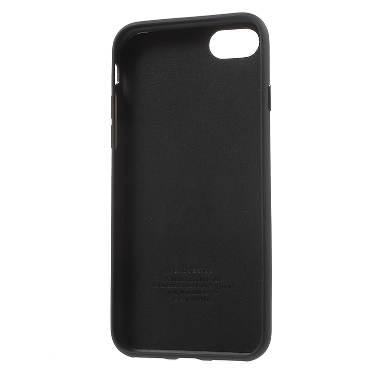 KAIYUE Number 7 Pattern Leather Coated Flexible TPU Phone Case for iPhone 7 - Black-5