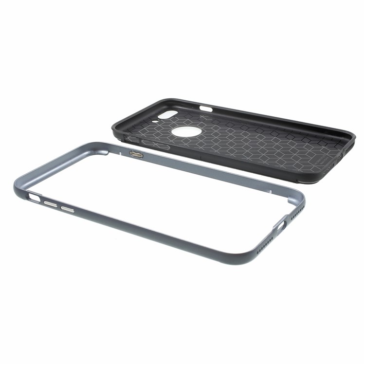 IPAKY PC Frame + TPU Back Hybrid Case for iPhone 7 Plus - Grey-4
