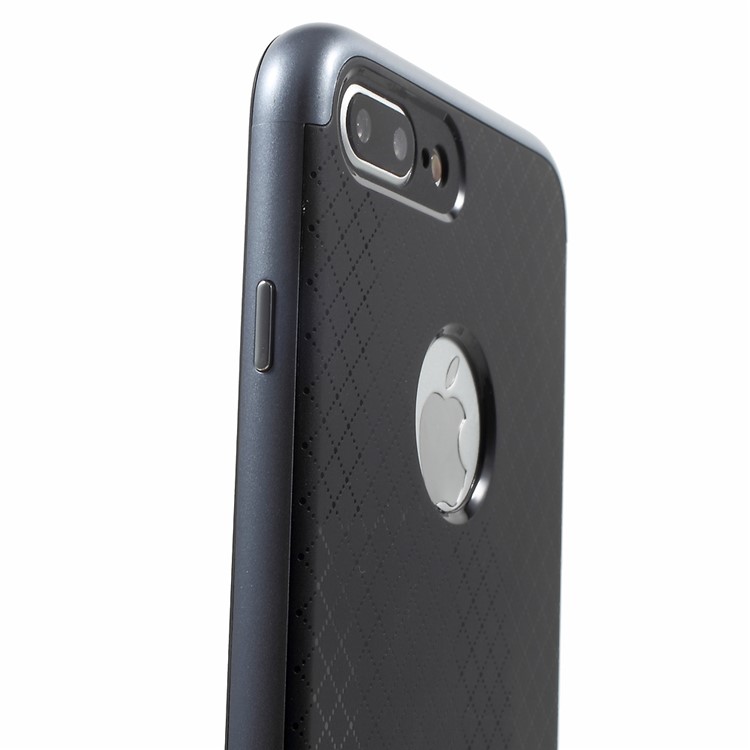IPAKY PC Frame + TPU Back Hybrid Case for iPhone 7 Plus - Grey-7