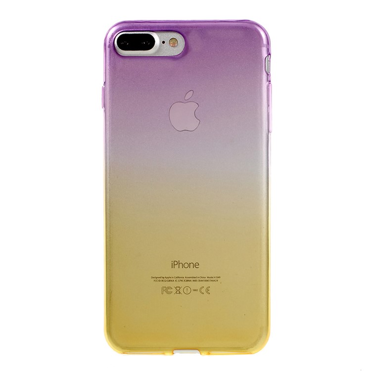 Gradient Color TPU Gel Case for iPhone 7 Plus 5.5 - Purple / Yellow-1
