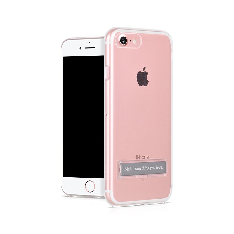 HOCO Clear Shockproof TPU Phone Case with Magnetic Bracket for iPhone 7 4.7 - Black-1