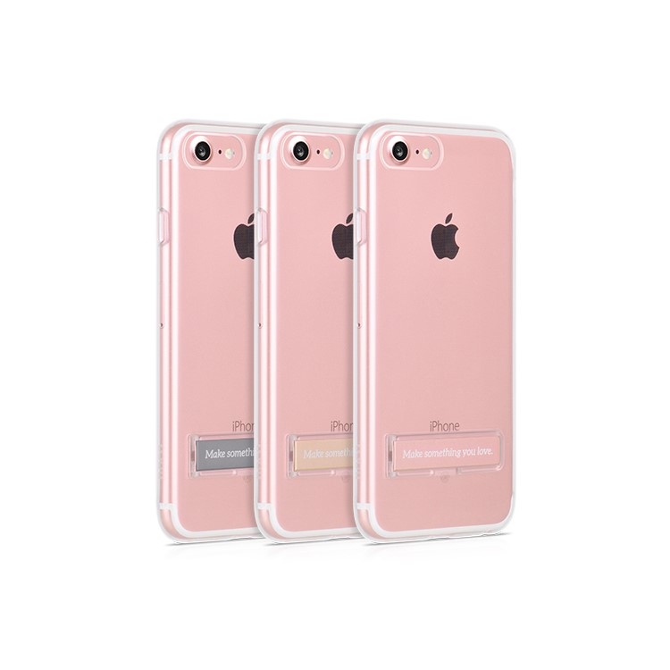 HOCO Clear Shockproof TPU Phone Case with Magnetic Bracket for iPhone 7 4.7 - Black-2