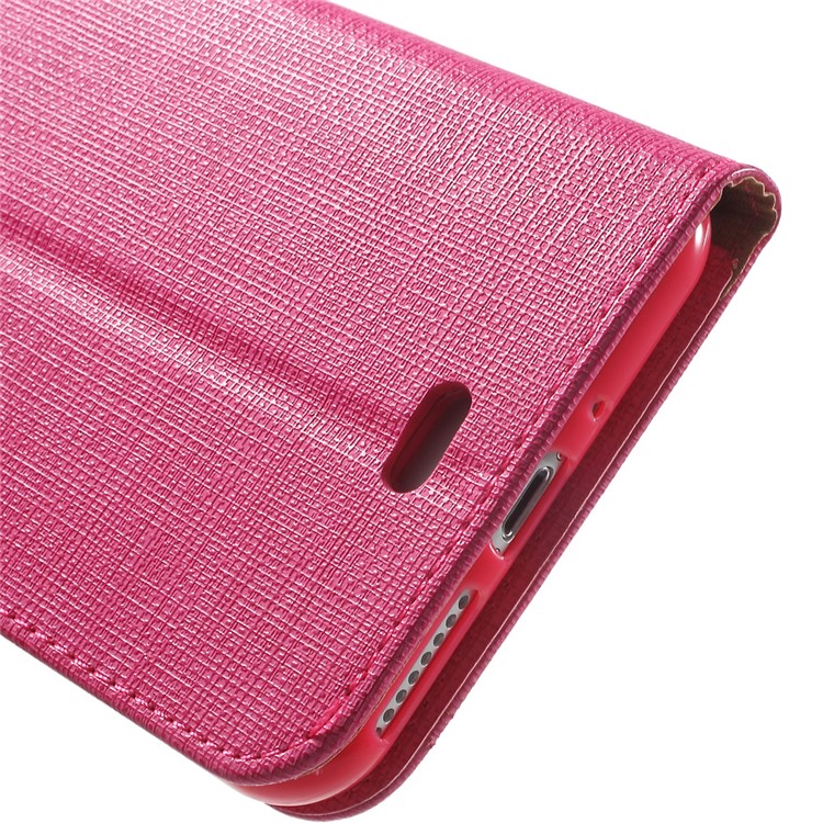 Small Grids Leather Case Wallet Cover for iPhone 7 Plus 5.5 Inch - Rose-10