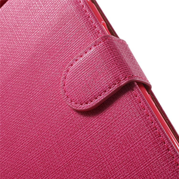 Small Grids Leather Case Wallet Cover for iPhone 7 Plus 5.5 Inch - Rose-9