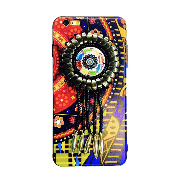 D&M Chinese Ethnic Style I Generation Leather Coated TPU Case for iPhone 7 4.7 - Red-1
