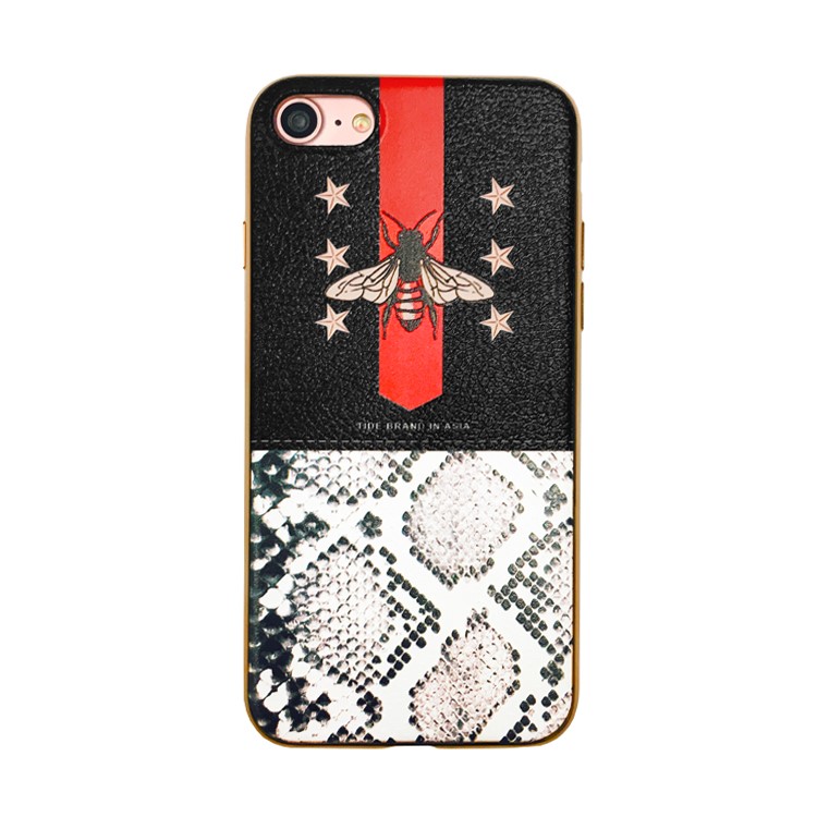 D&M Embossed Leather Coated TPU for iPhone 7 4.7 - Insect-1