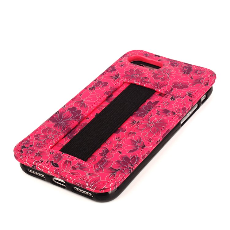 Flower Pattern 2 in 1 Magnetic Absorbed Multi-slot Wallet Leather Case for iPhone 7 4.7 - Red-22