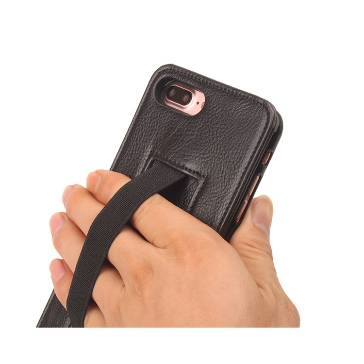Litchi Pattern 2 in 1 Magnetic Absorbed Multi-slot Wallet Leather Case for iPhone 7 Plus - Black-7