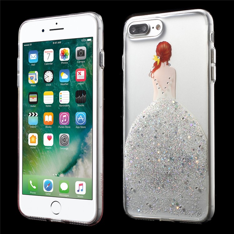JOYROOM Olly Series Girl in Bling Dress Pattern TPU Case for iPhone 7 Plus 5.5 - Silver-1