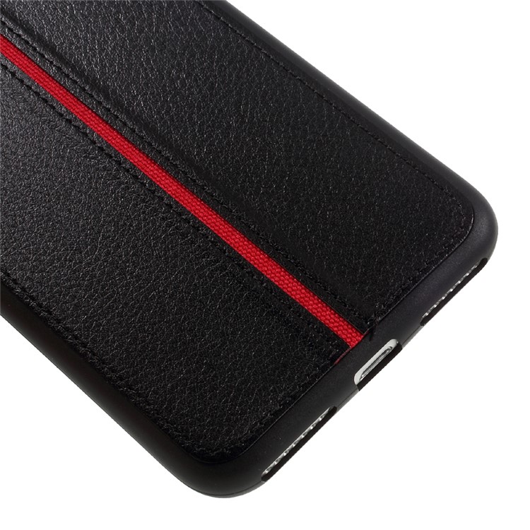 Splicing Litchi Texture Leather Coated TPU Cover for iPhone 7 Plus 5.5 - Black-4
