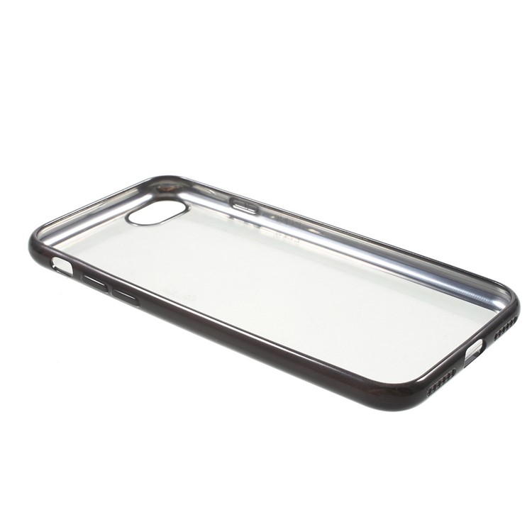 Electroplating Edge Clear TPU Cover for iPhone 7 4.7 Inch - Black-4