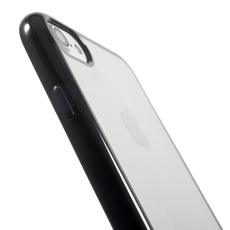 Electroplating Edge Clear TPU Cover for iPhone 7 4.7 Inch - Black-7