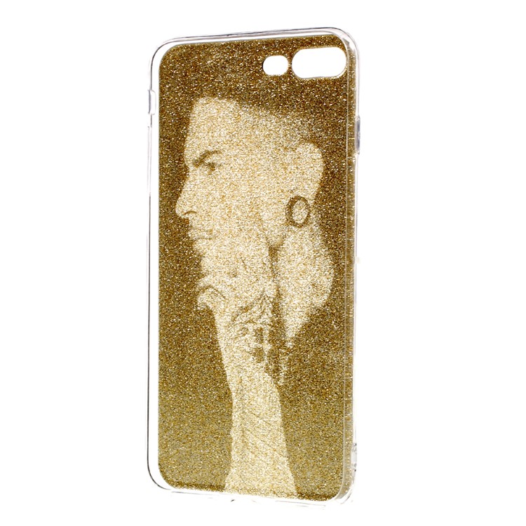 Glossy Glittery Powder PC + TPU Hybrid Case for iPhone 7 Plus - Cool Men-5