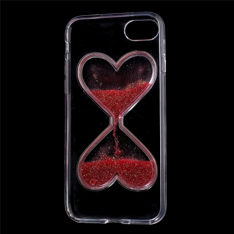 3D Heart Shaped Dynamic Quicksand TPU Back Case for iPhone 7 - Red-4