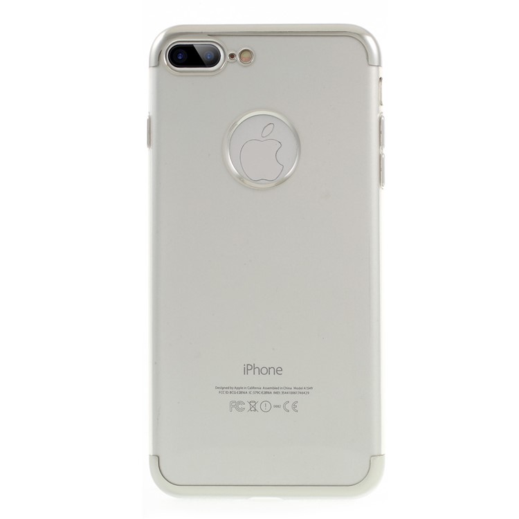 Electroplating Edges TPU Back Case for iPhone 7 Plus 5.5 - Silver-2