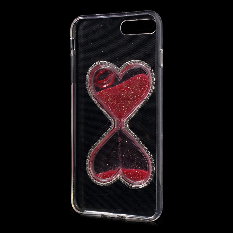 Heart-shaped Dynamic Quicksand Diamond TPU Case for iPhone 7 Plus - Red-6