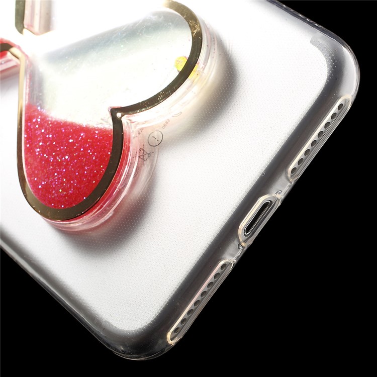 3D Heart Shaped Dynamic Quicksand TPU Case for iPhone 7 Plus 5.5 - Red-5