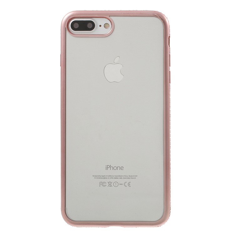 Plating Rhinestone TPU Phone Case for iPhone 7 Plus - Rose Gold-2