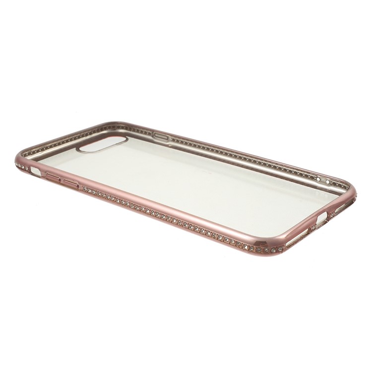 Plating Rhinestone TPU Phone Case for iPhone 7 Plus - Rose Gold-3