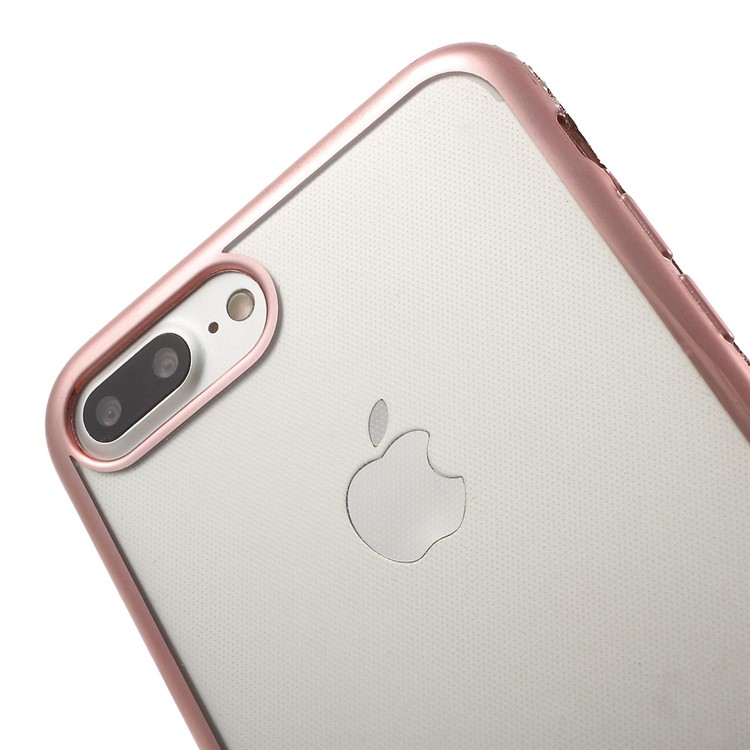 Plating Rhinestone TPU Phone Case for iPhone 7 Plus - Rose Gold-4