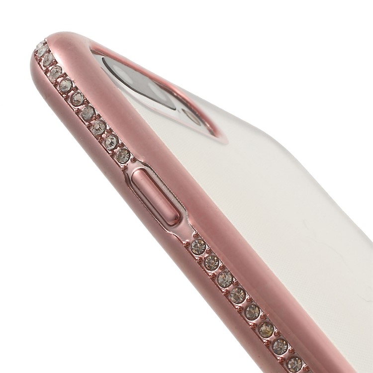 Plating Rhinestone TPU Phone Case for iPhone 7 Plus - Rose Gold-5