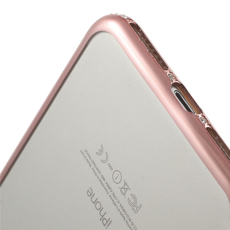 Plating Rhinestone TPU Phone Case for iPhone 7 Plus - Rose Gold-6