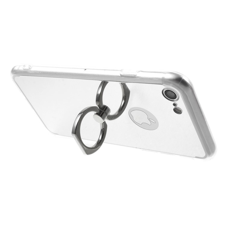 Mirror Surface Finger Ring Kickstand TPU PC Phone Case for iPhone 7 4.7 inch - Silver-6