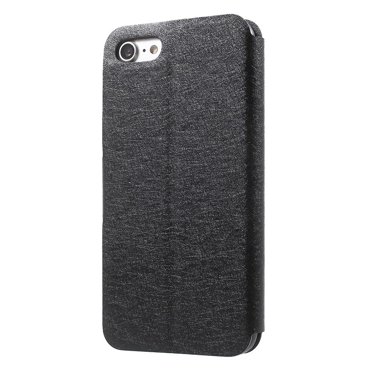 Diamond Flower Decor Silk Texture Leather Case for iPhone 7 4.7 inch - Black-2