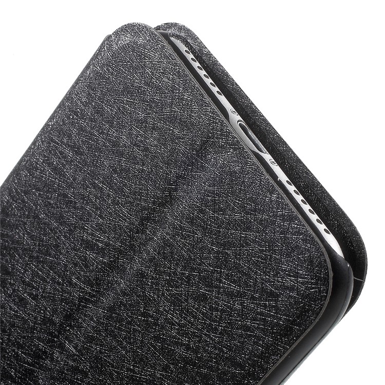 Diamond Flower Decor Silk Texture Leather Case for iPhone 7 4.7 inch - Black-9