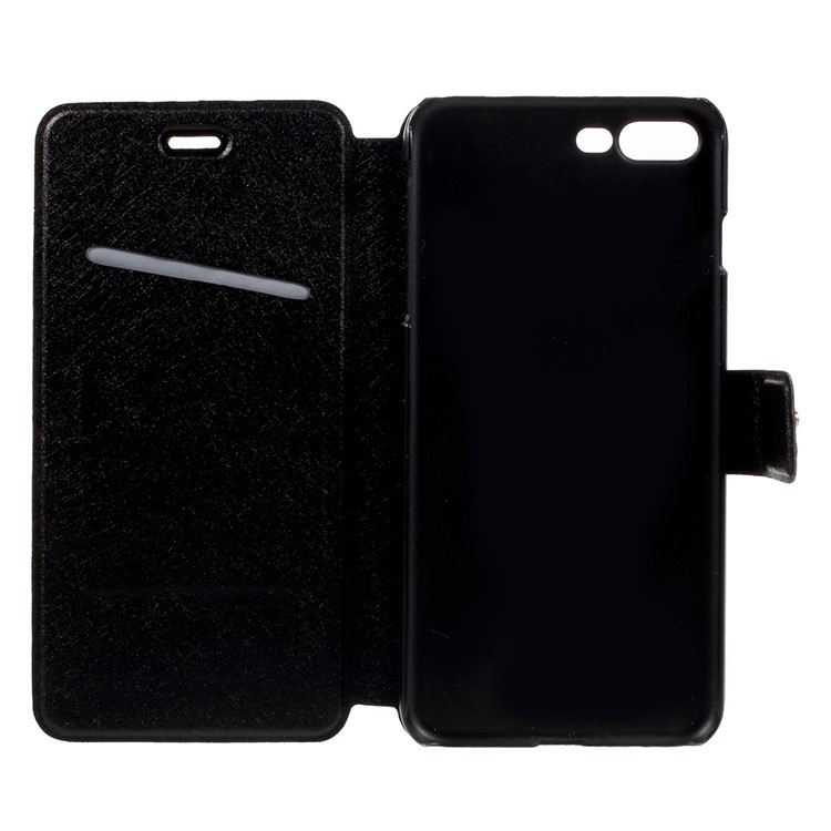 Diamond Flower Decor Silk Texture Leather Case for iPhone 7 Plus 5.5 inch - Black-12